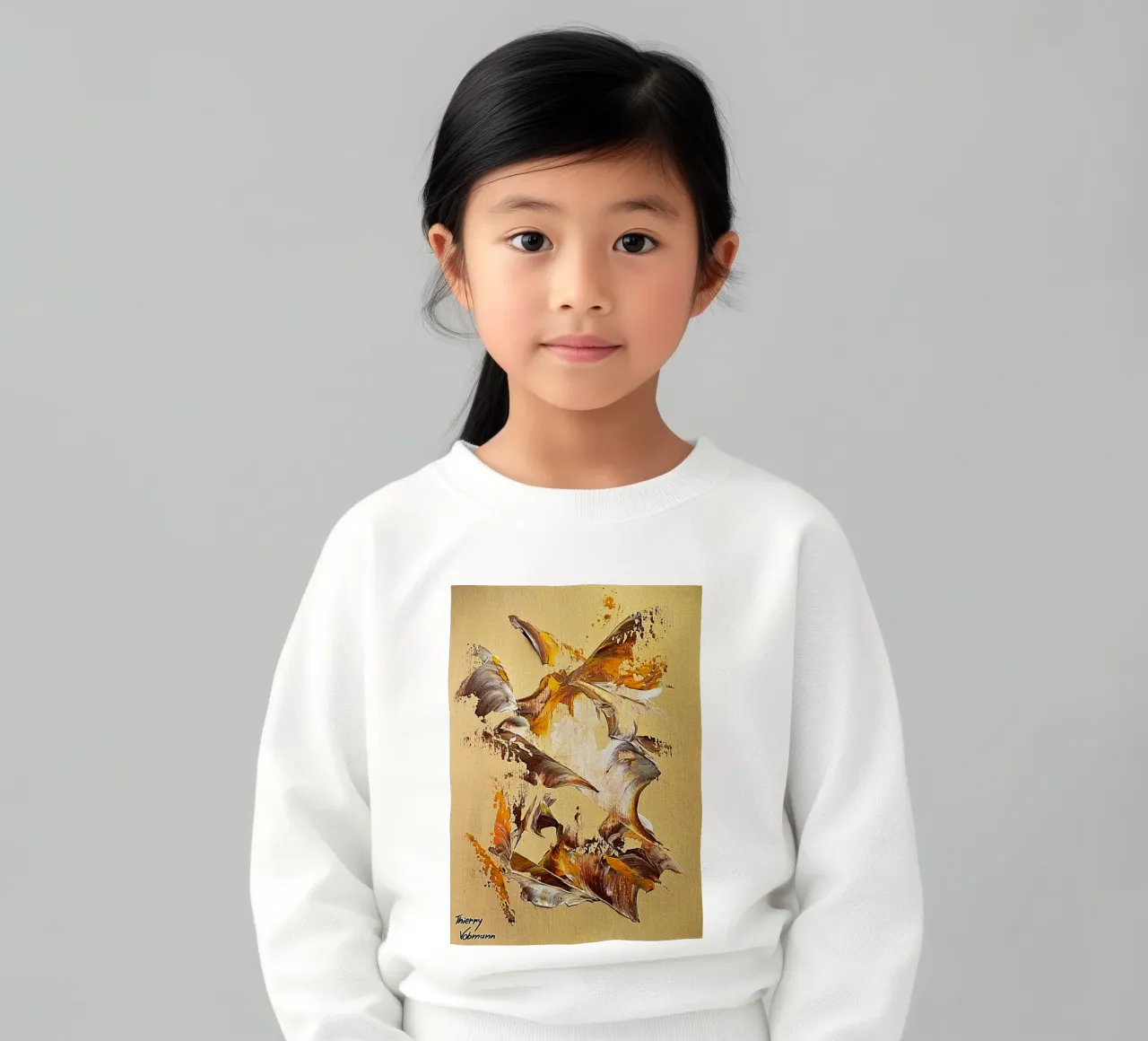 MESSAGE FROM THE HEART 36 sudadera para niño de Thierry Vobmann Abstract painting