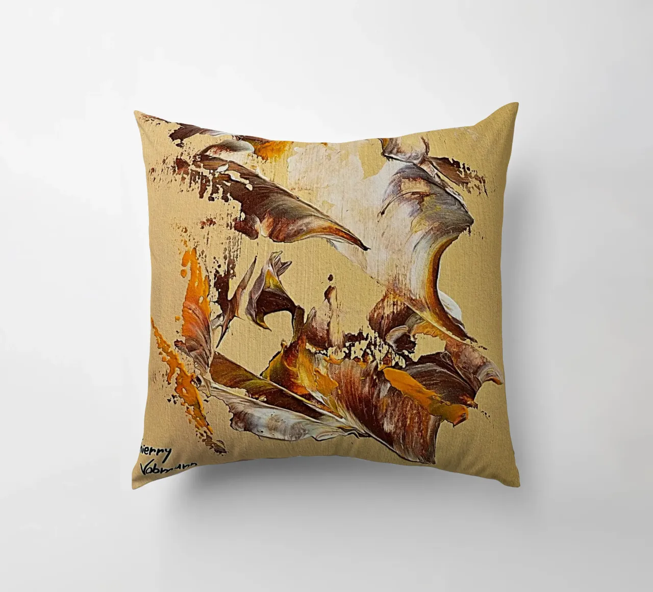 MESSAGE FROM THE HEART 36 cuscino da Thierry Vobmann Abstract painting