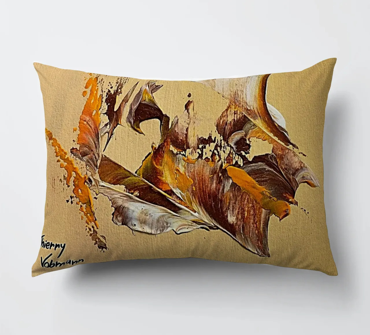 MESSAGE FROM THE HEART 36 cuscino da Thierry Vobmann Abstract painting