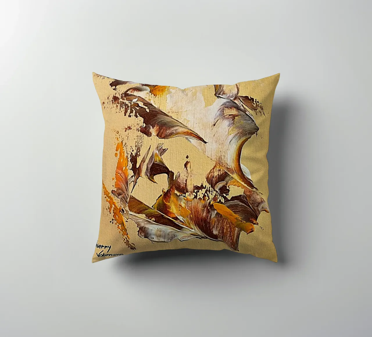 MESSAGE FROM THE HEART 36 cuscino da Thierry Vobmann Abstract painting