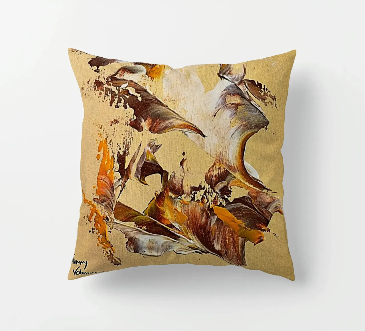 MESSAGE FROM THE HEART 36 cuscino da Thierry Vobmann Abstract painting