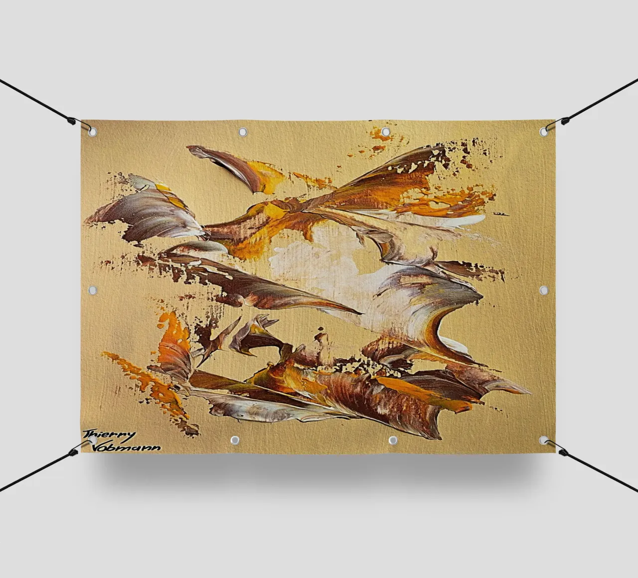 MESSAGE FROM THE HEART 36 telo in pvc da Thierry Vobmann Abstract painting