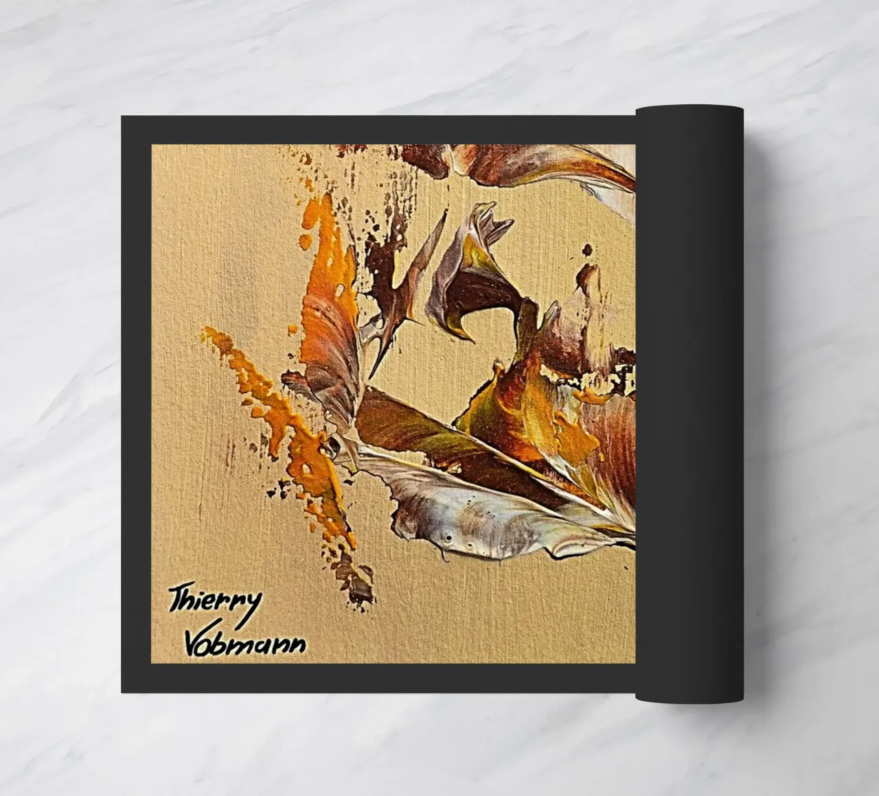 MESSAGE FROM THE HEART 36 deurmat van Thierry Vobmann Abstract painting