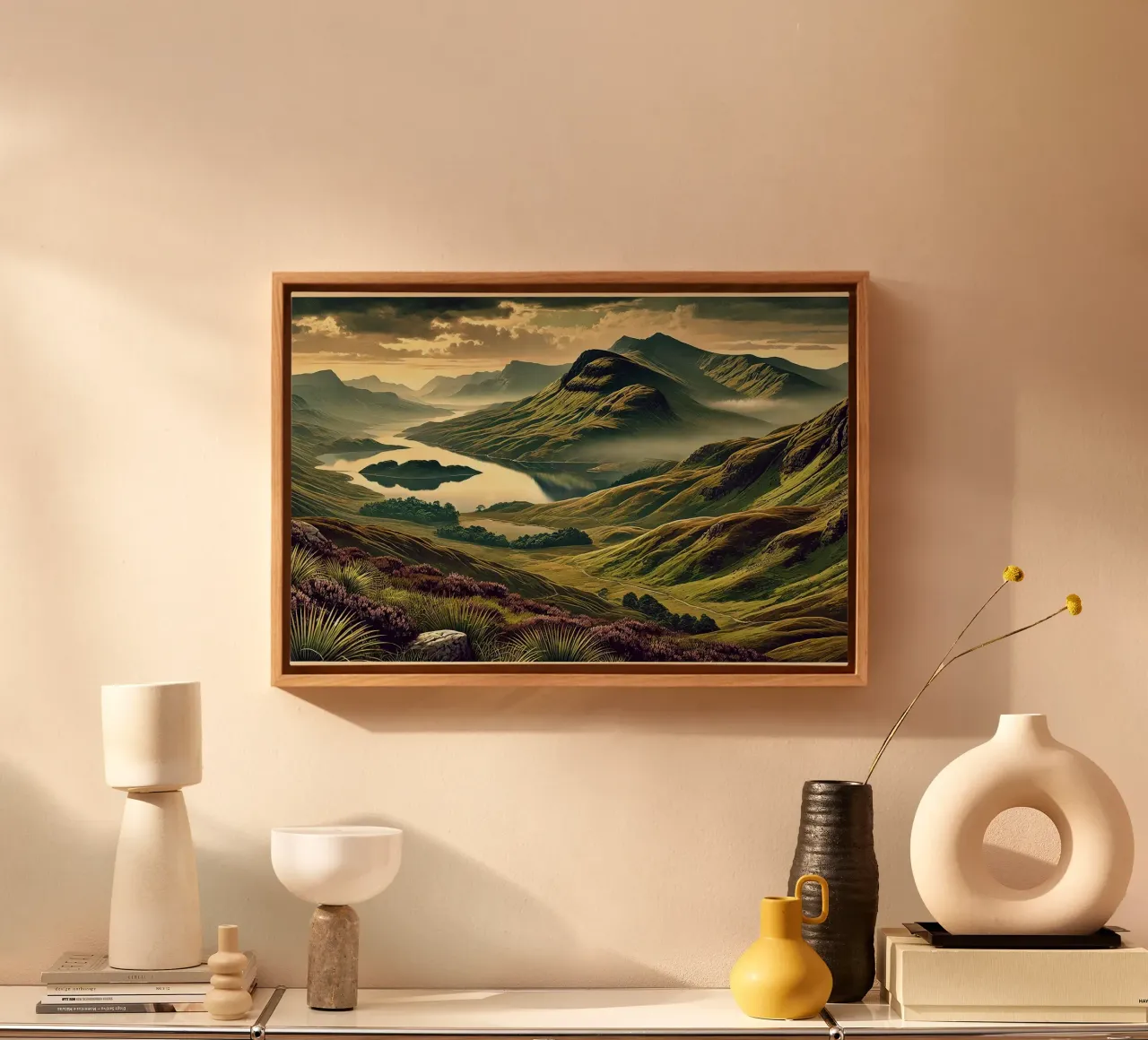 Poster d'epoca Scozia, Highlands e Lochs tela con Cornice a cassetta da Chromatic Fusion Studio