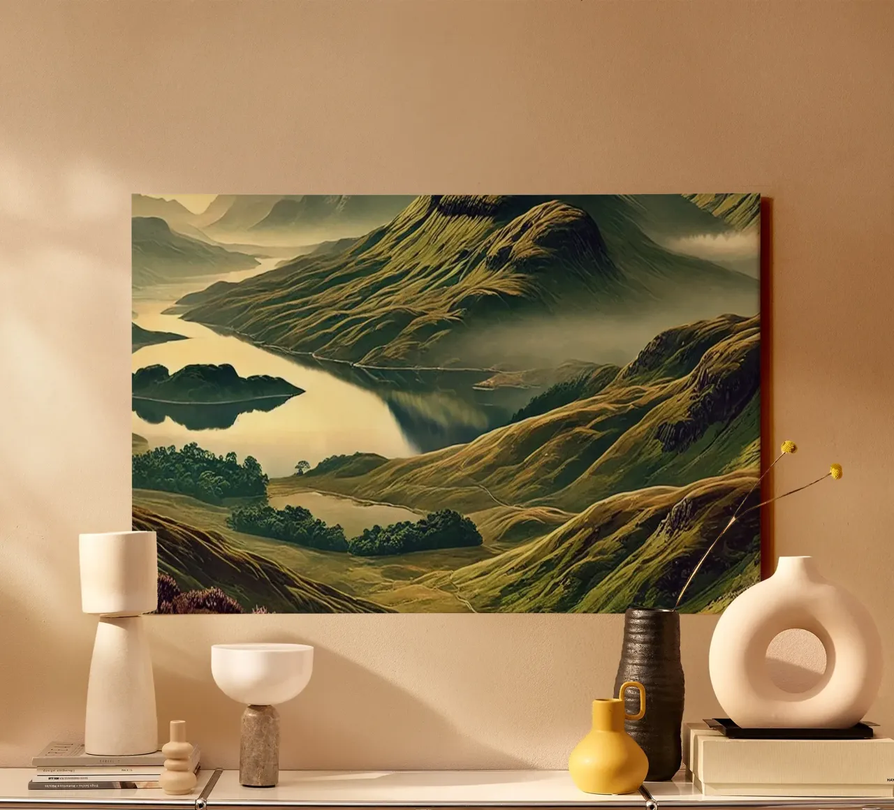 Poster d'epoca Scozia, Highlands e Lochs tela con Cornice a cassetta da Chromatic Fusion Studio