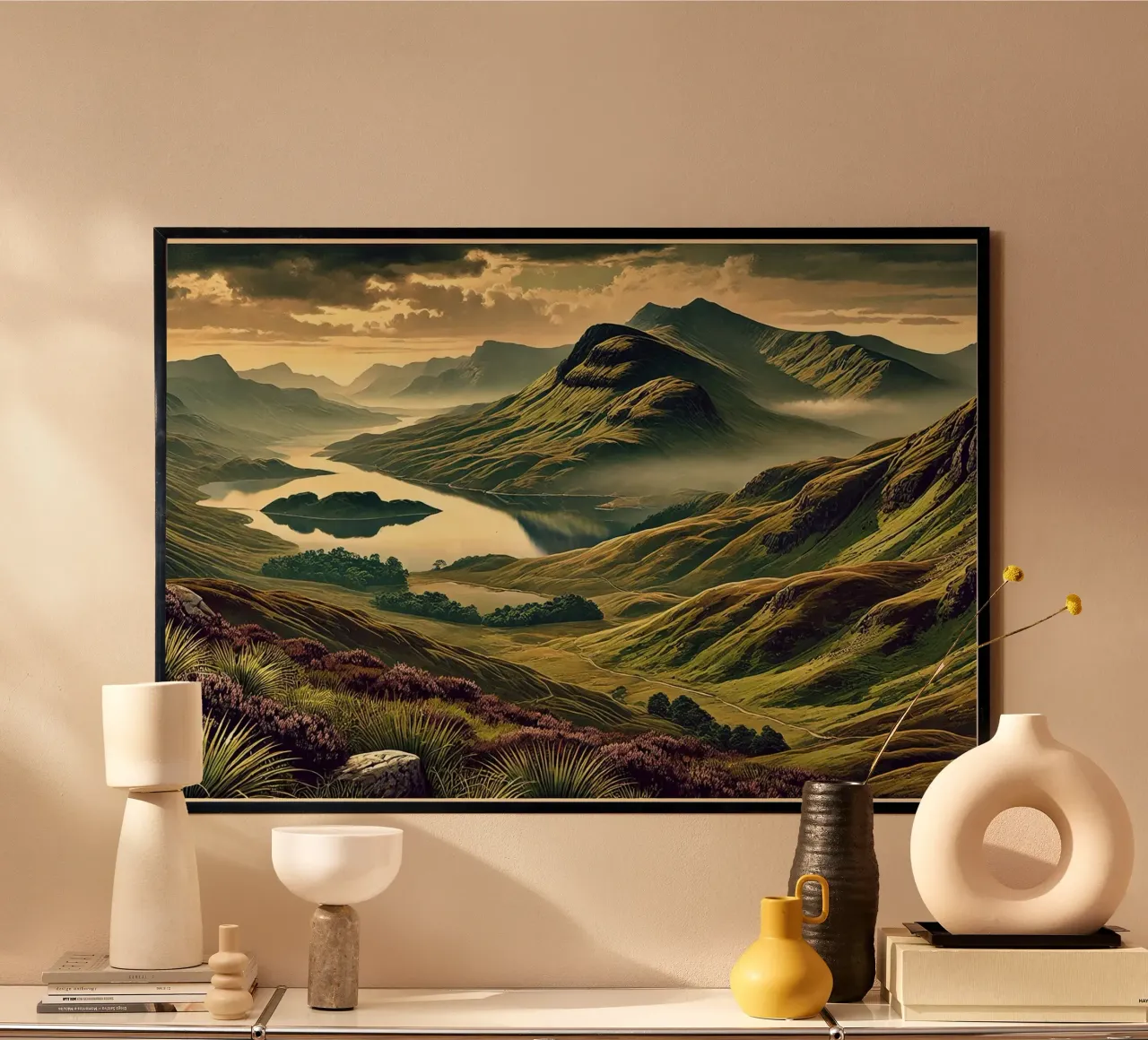 Poster d'epoca Scozia, Highlands e Lochs poster da Chromatic Fusion Studio