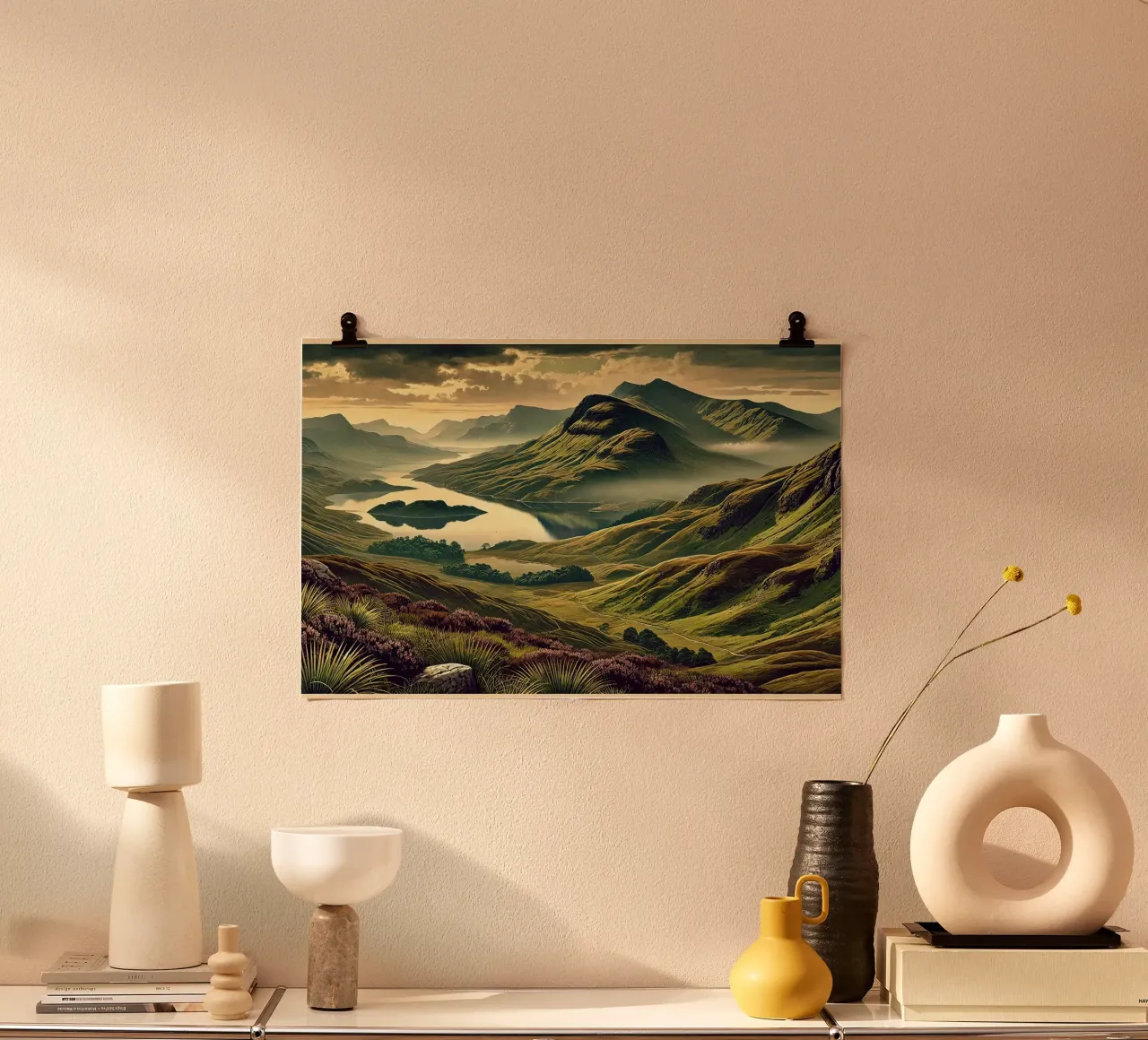 Poster d'epoca Scozia, Highlands e Lochs poster da Chromatic Fusion Studio