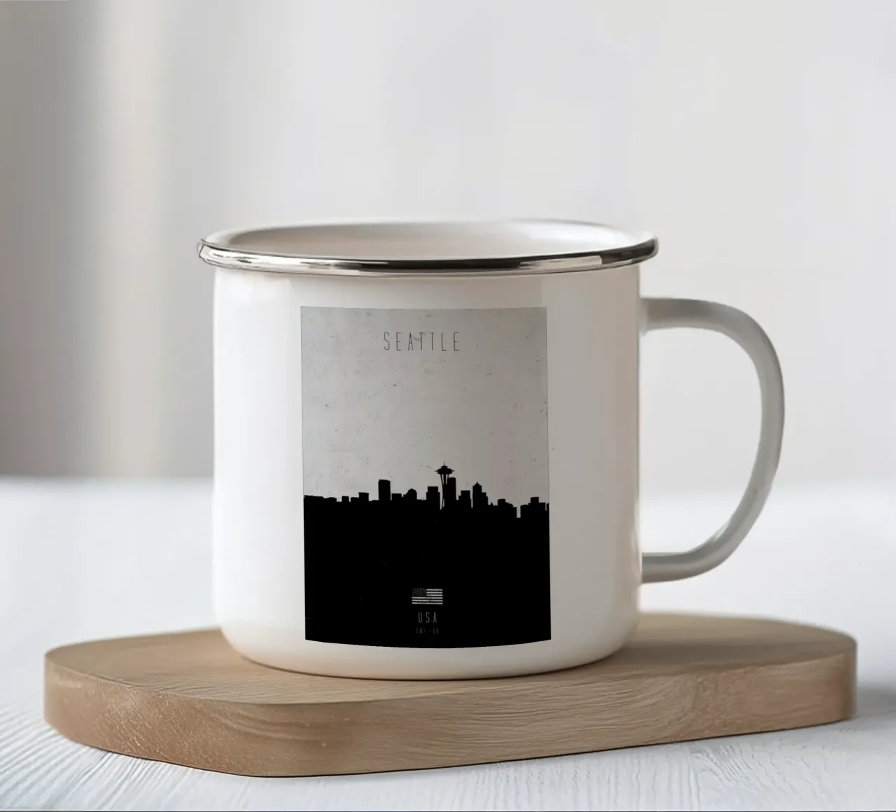 Seattle Contemporary Cityscape tazza in smalto da Calm The Ham