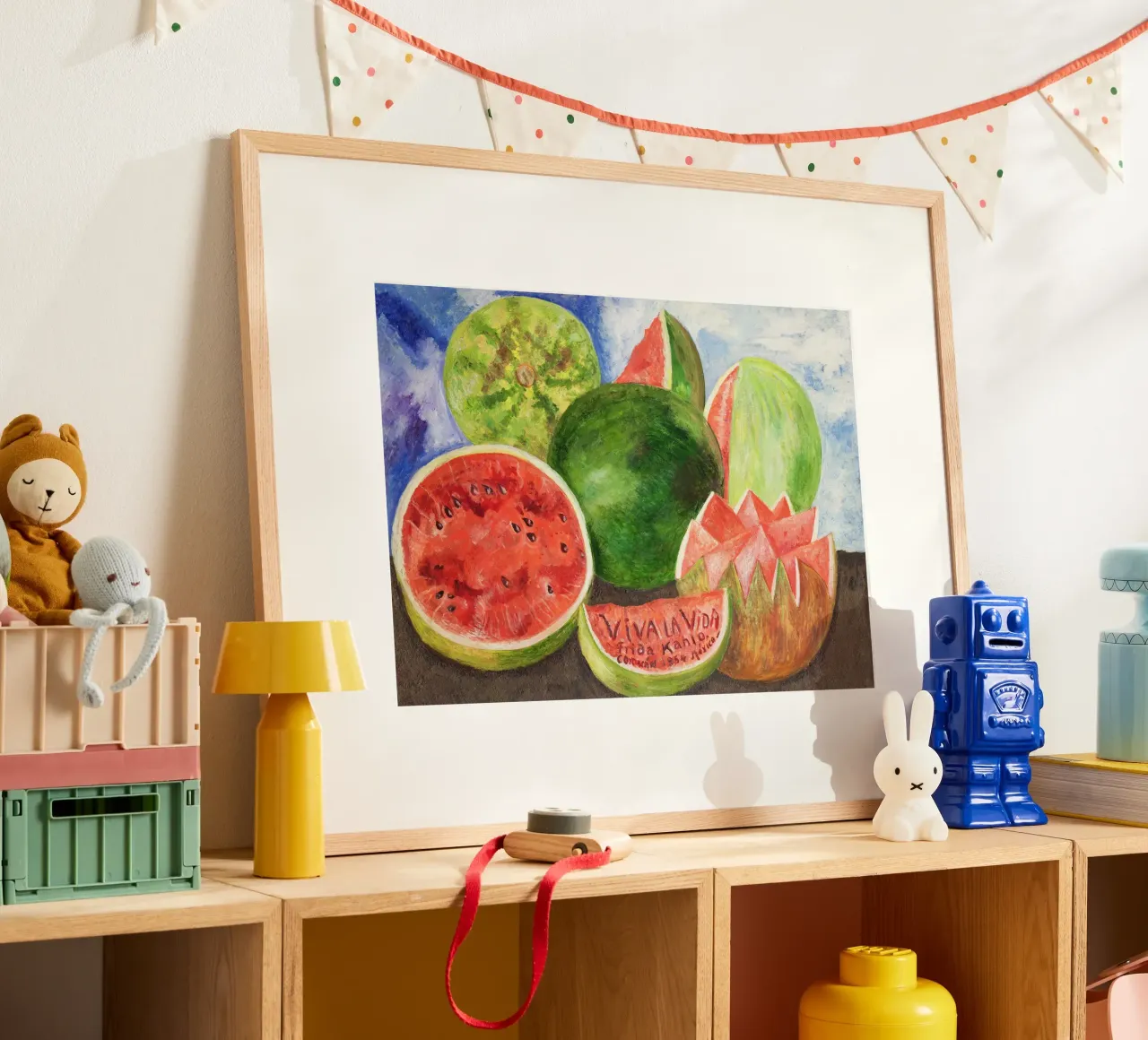 Viva la Vida, angurie - di Frida Kahlo poster con telaio in alluminio da Venus Art