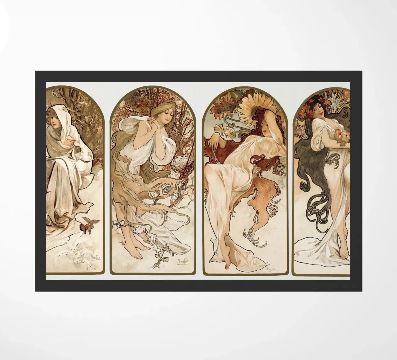 Le stagioni di Alphonse Maria Mucha (1897) zerbino da Classic Art Prints