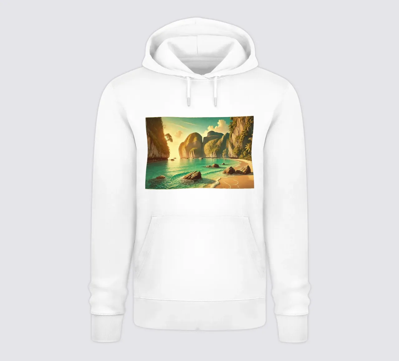 Poster d'epoca sulla Thailandia, Isole Phi Phi felpa con cappuccio da Chromatic Fusion Studio