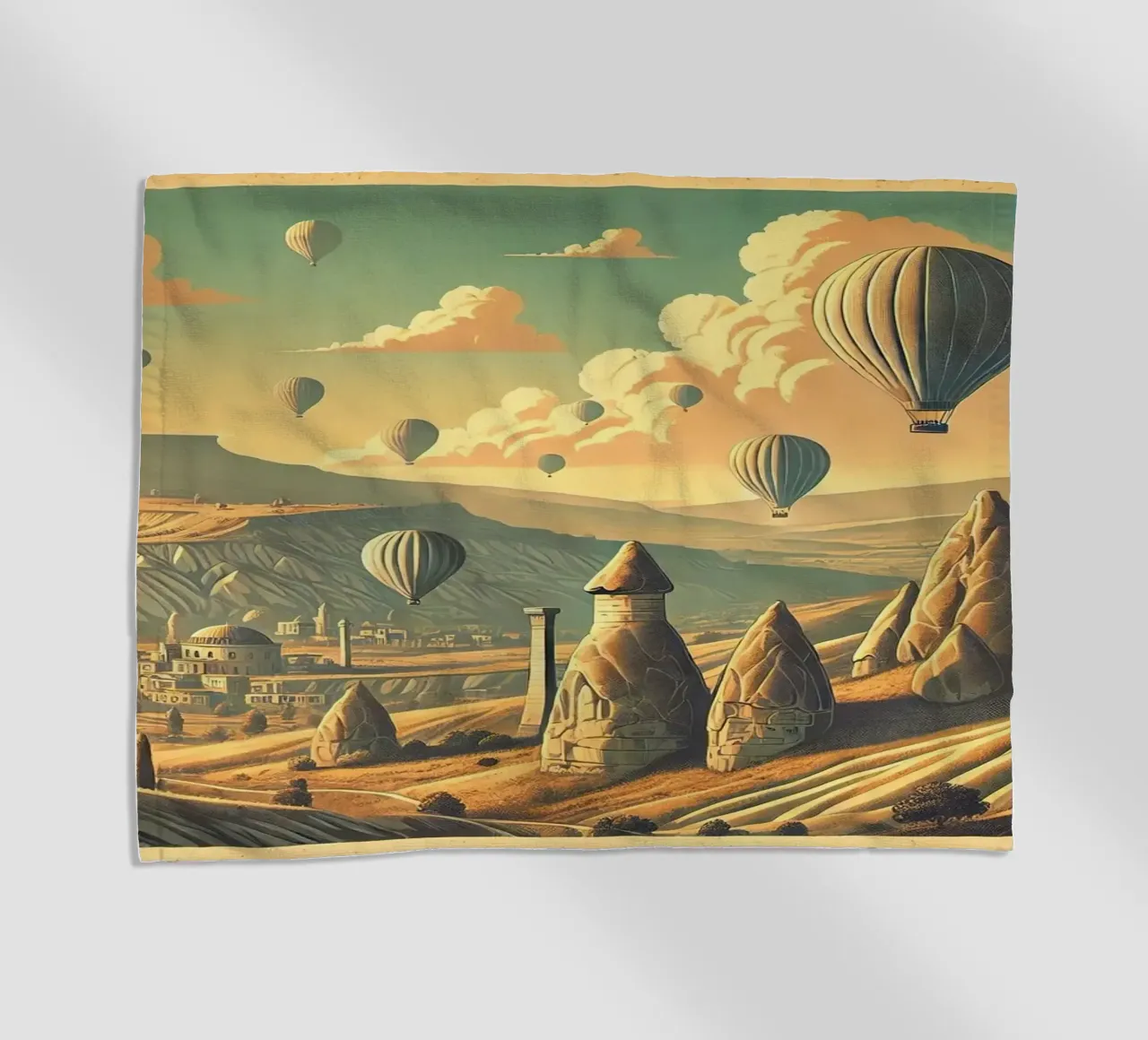 Poster d'epoca Turchia, Cappadocia telo mare da Chromatic Fusion Studio