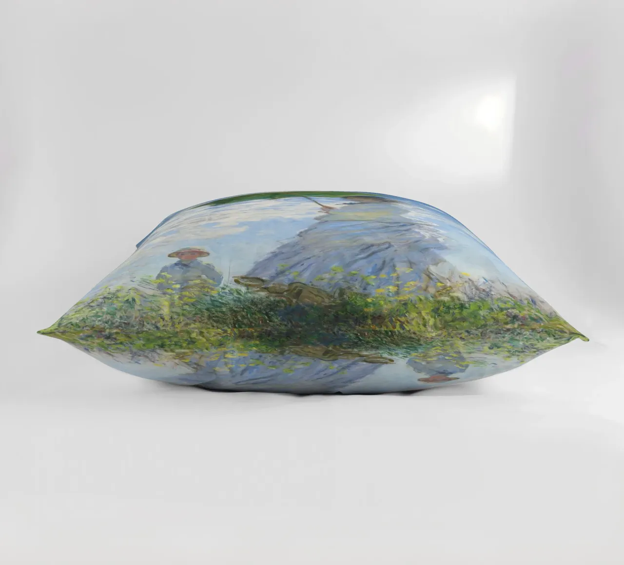 Parasol (The Stroll) by Claude Monet (1875) Art Print decorative cushion by Classic Art Prints
