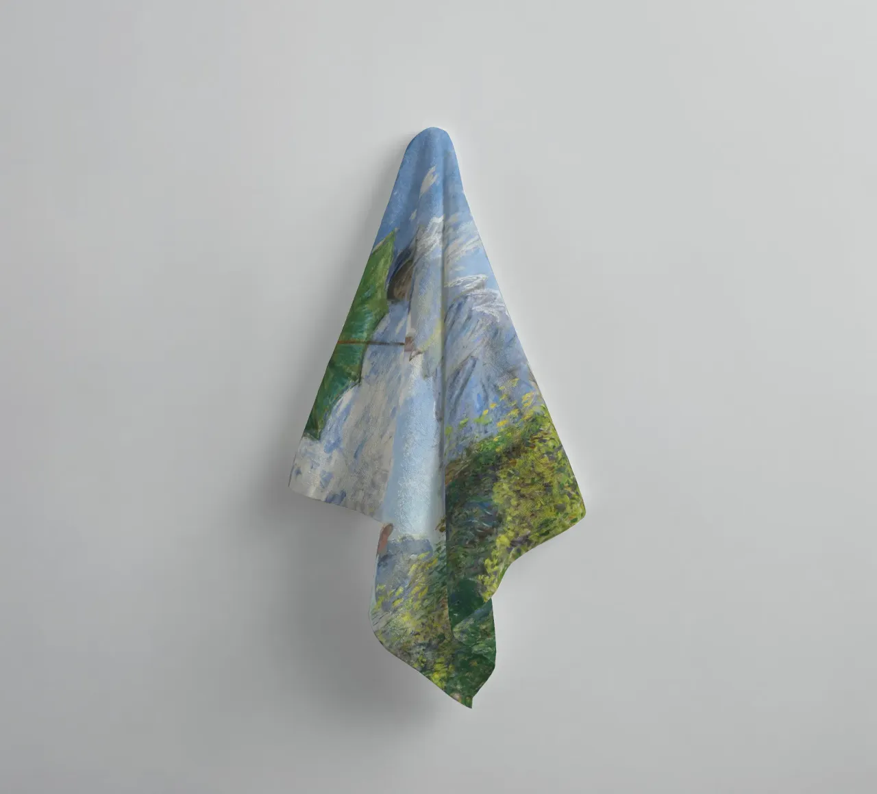 Parasol (The Stroll) by Claude Monet (1875) Art Print towel by Classic Art Prints