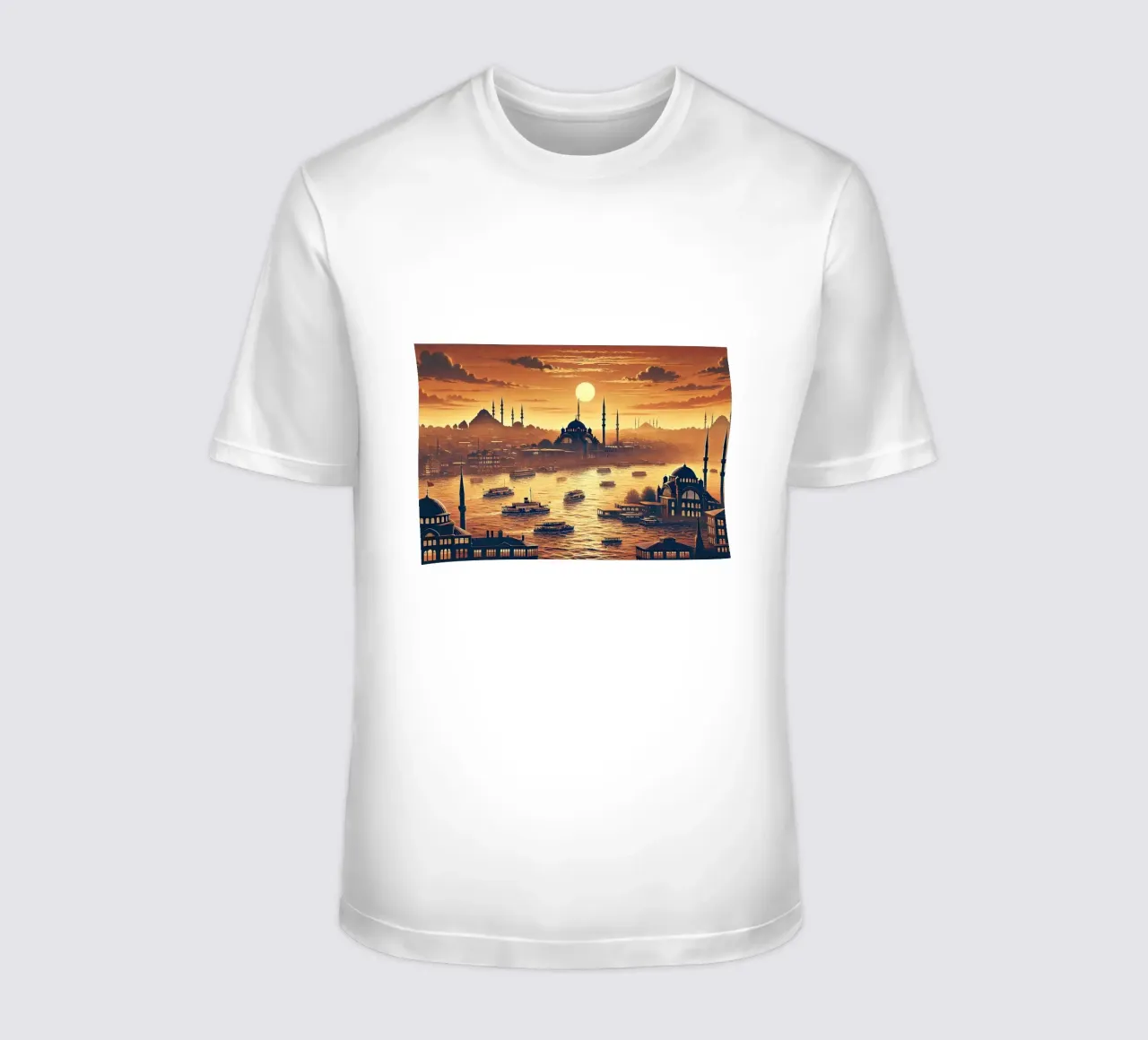 Poster d'epoca Turchia, Istanbul Bosforo t-shirt da Chromatic Fusion Studio