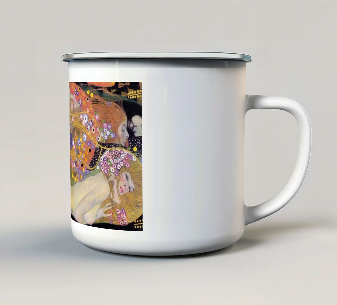 Serpenti d'acqua I e II" di Gustav Klimt tazza in smalto da Classic Art Prints