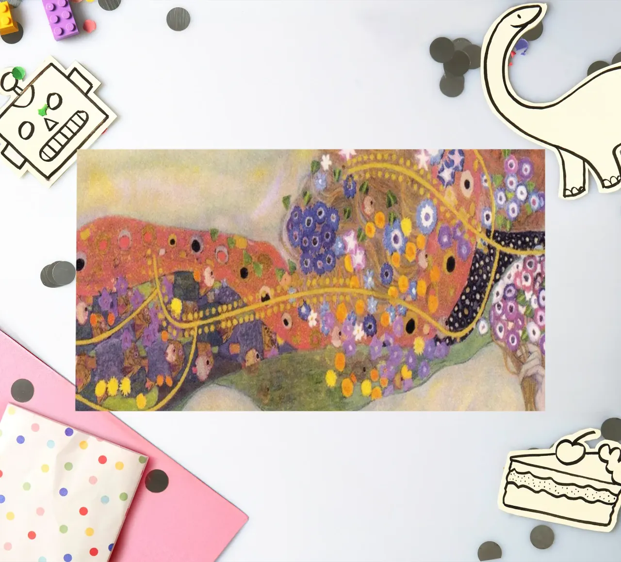 Wasserschlangen I & II" von Gustav Klimt Stickerbogen von Classic Art Prints