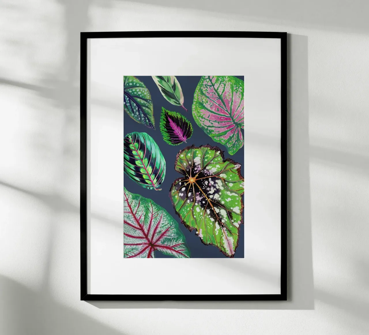 Teal Mixed Houseplants poster con telaio in plastica da Rocket68