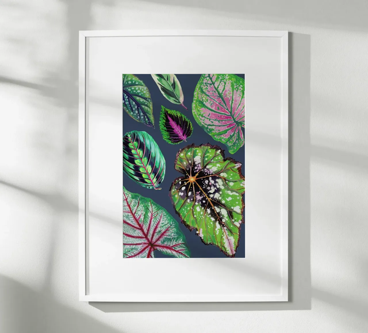 Teal Mixed Houseplants poster con telaio in plastica da Rocket68