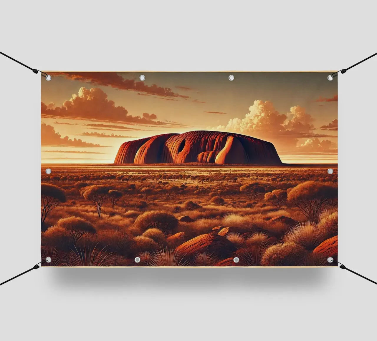 Vintage Uluru Poster, Australia pvc cover by Chromatic Fusion Studio