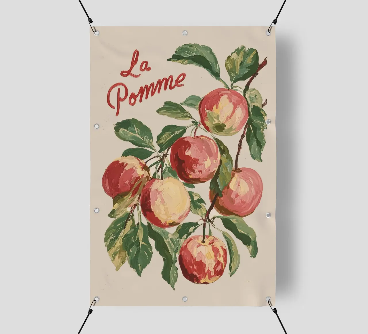 Mela francese d'epoca "La Pomme telo in pvc da Melloi Art Print