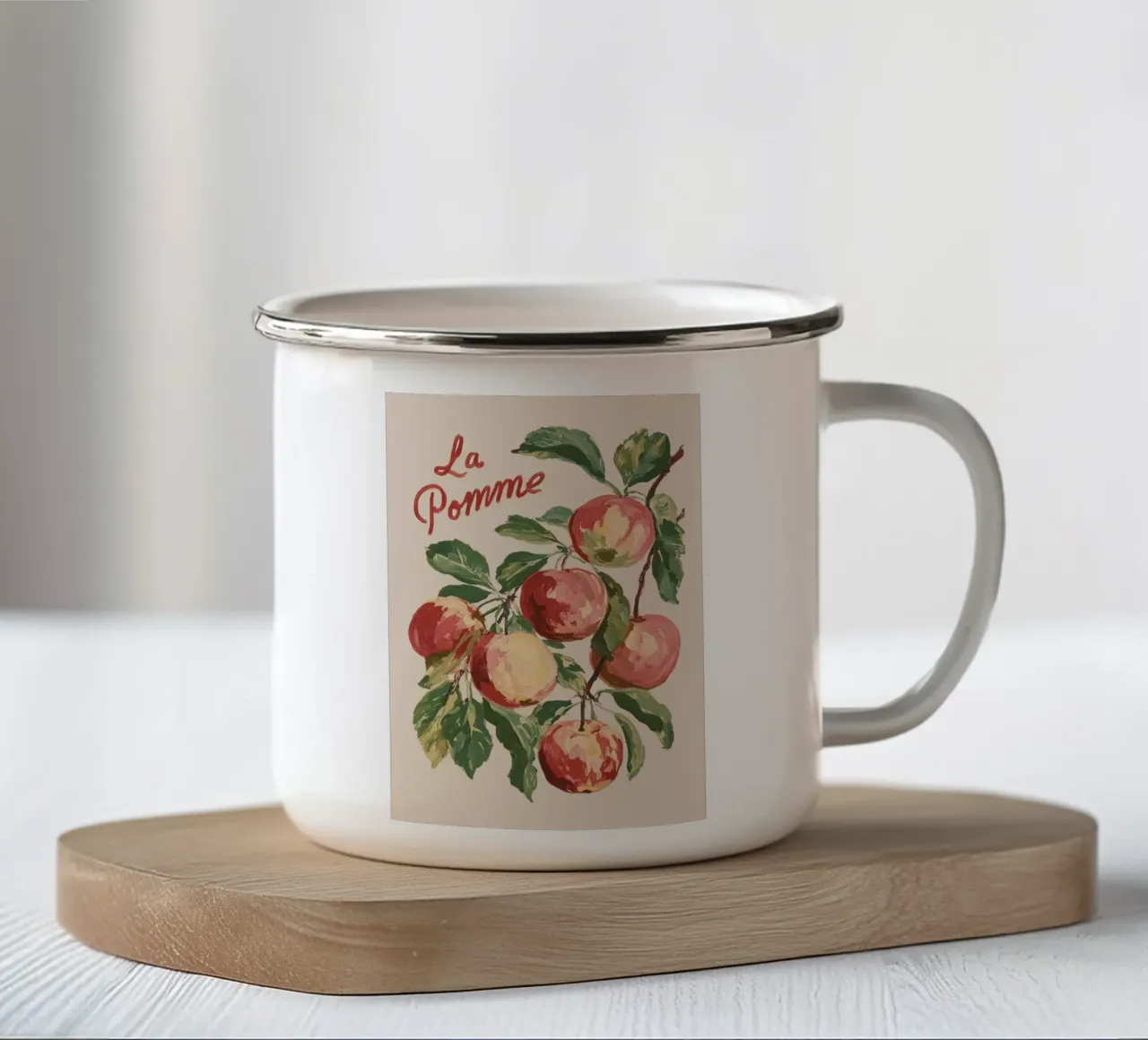 Mela francese d'epoca "La Pomme tazza in smalto da Melloi Art Print