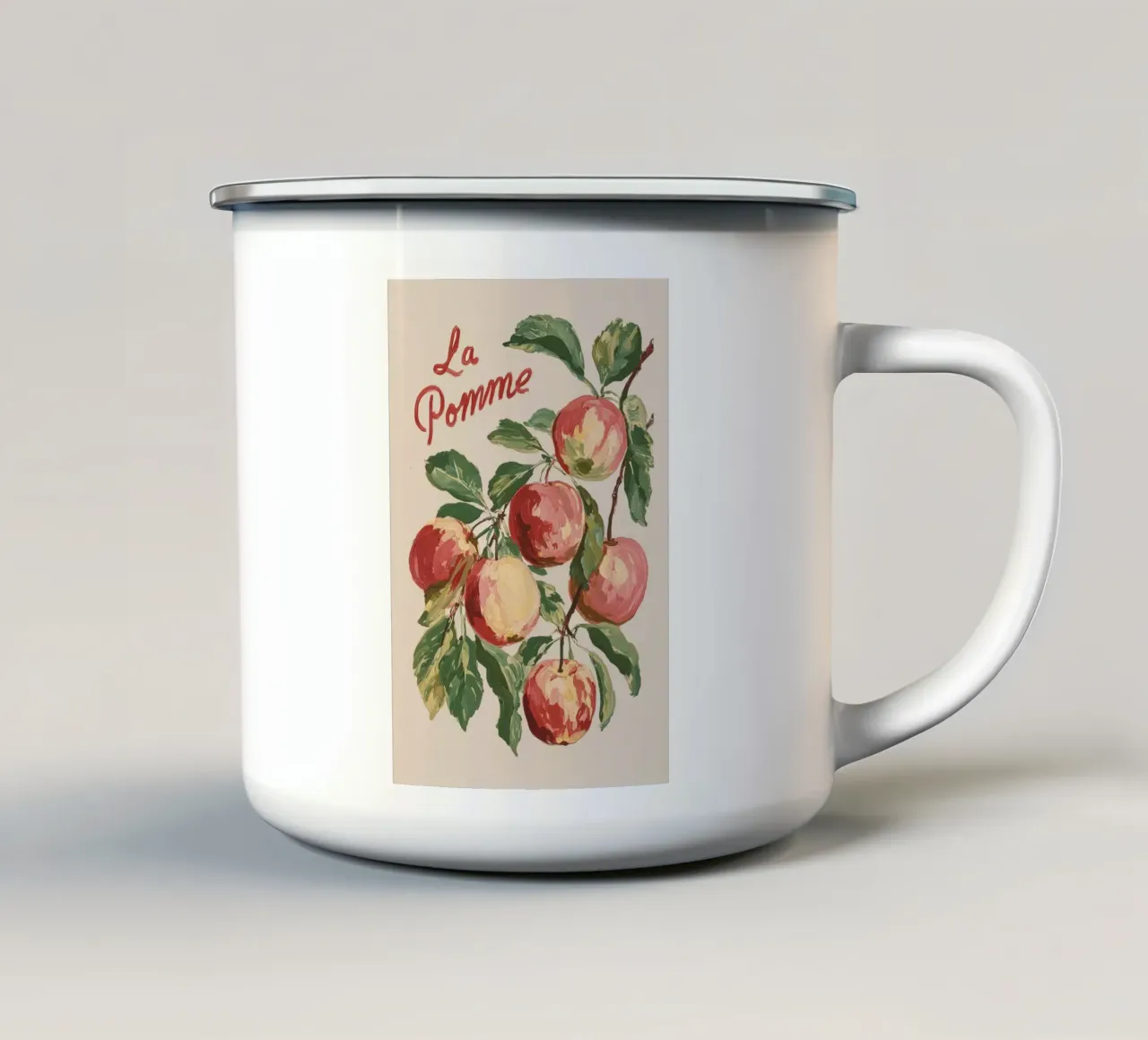 Mela francese d'epoca "La Pomme tazza in smalto da Melloi Art Print