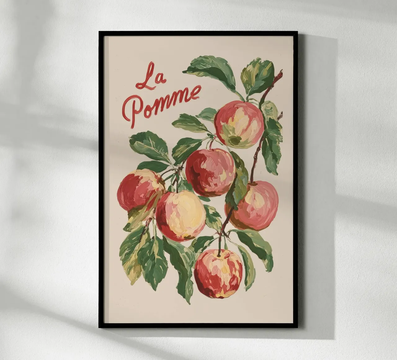 Mela francese d'epoca "La Pomme poster con telaio in plastica da Melloi Art Print