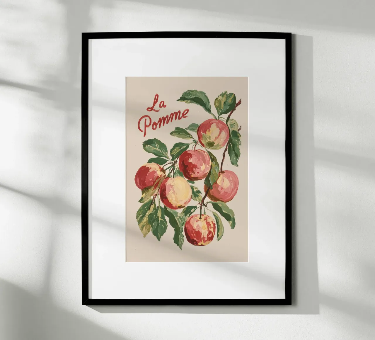 Mela francese d'epoca "La Pomme poster con telaio in plastica da Melloi Art Print