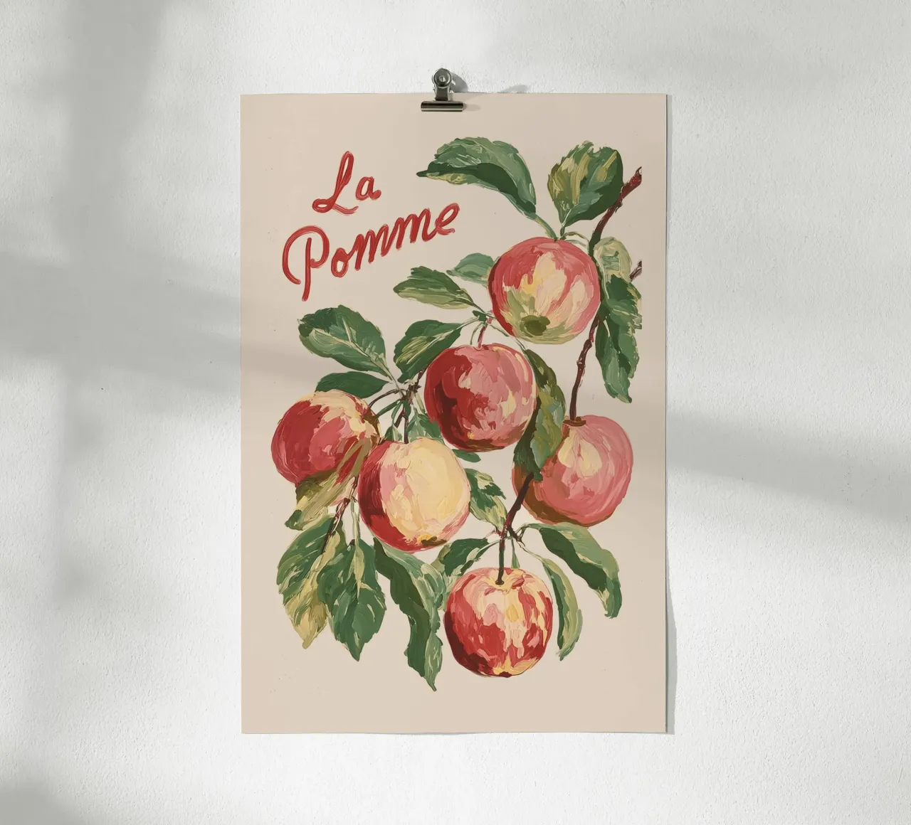 Mela francese d'epoca "La Pomme poster con telaio in plastica da Melloi Art Print