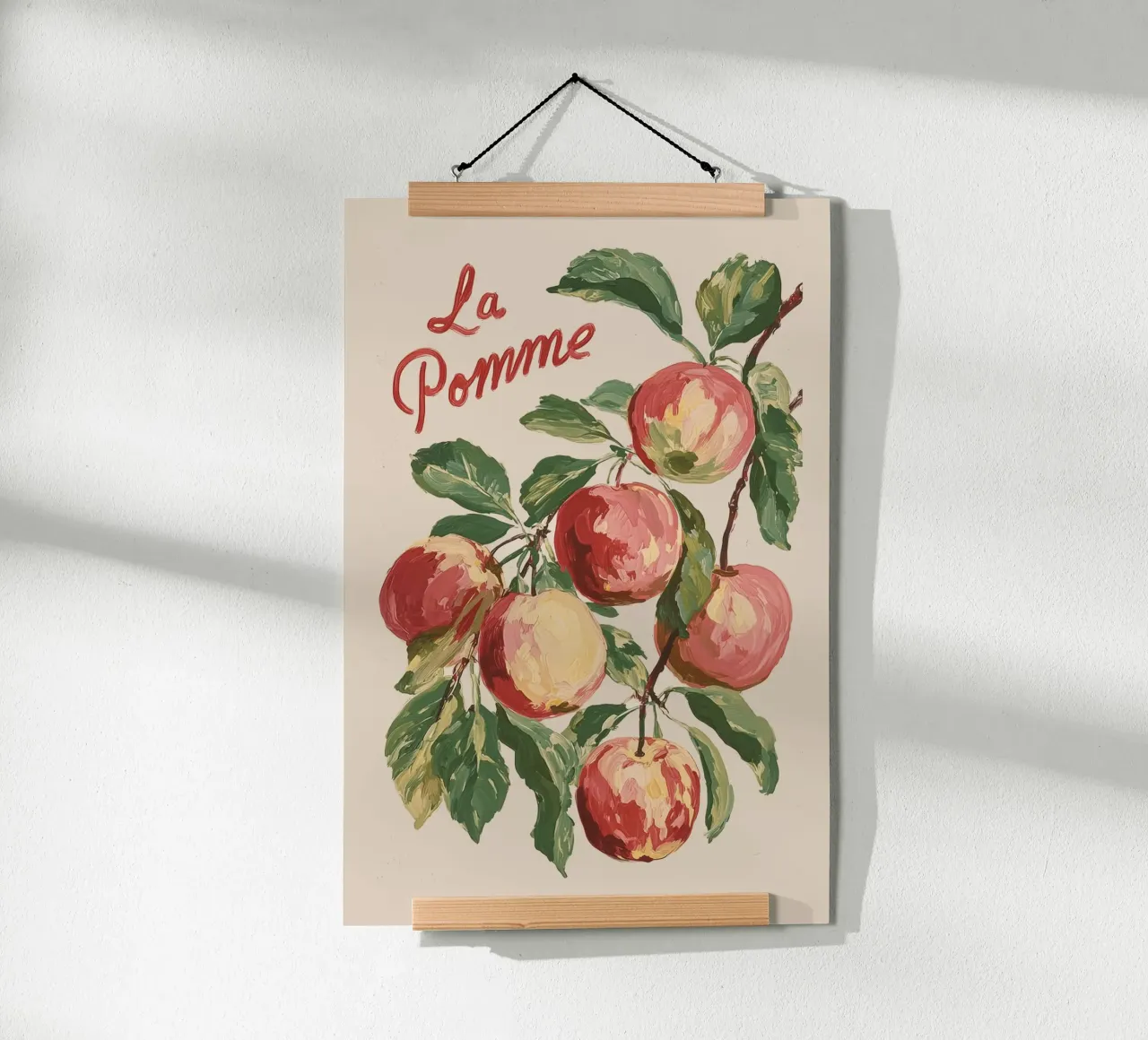 Mela francese d'epoca "La Pomme poster con telaio in plastica da Melloi Art Print