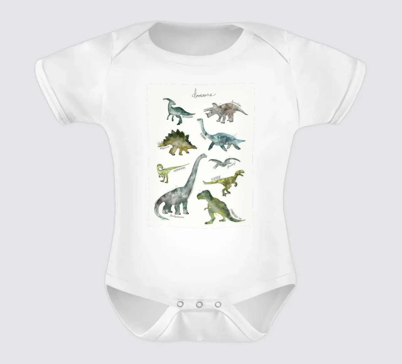 alcune immagini di dinosauri di Amy Hamilton body neonato maniche corte da kbm store