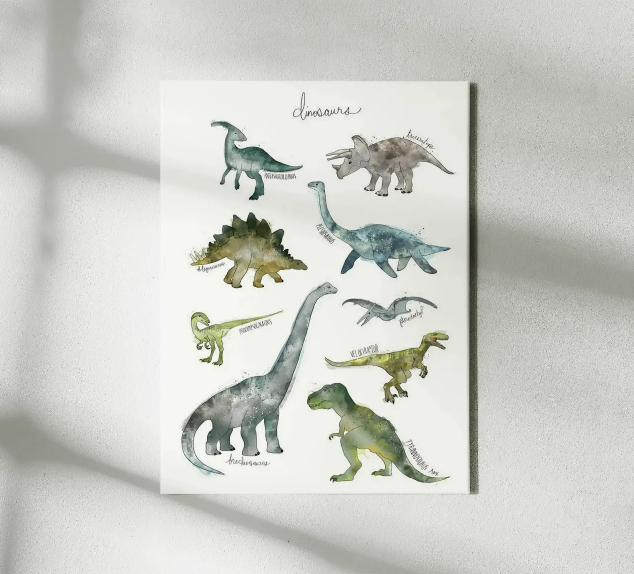 alcune immagini di dinosauri di Amy Hamilton tela con Cornice a cassetta da kbm store