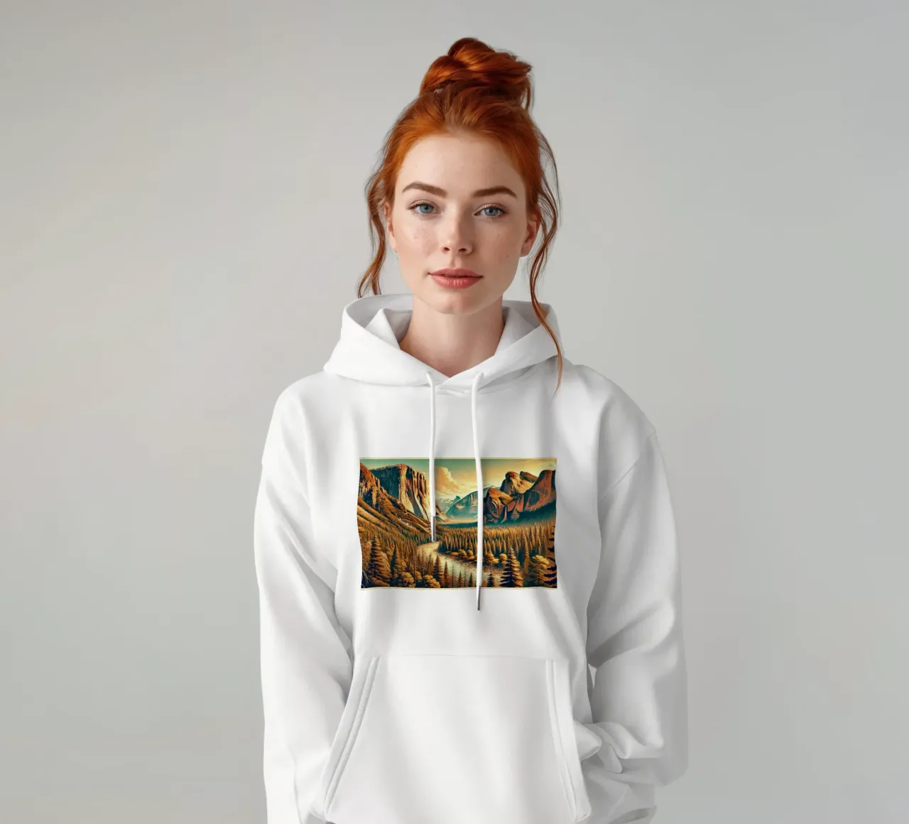 Poster d'epoca sullo Yosemite, USA felpa con cappuccio da Chromatic Fusion Studio