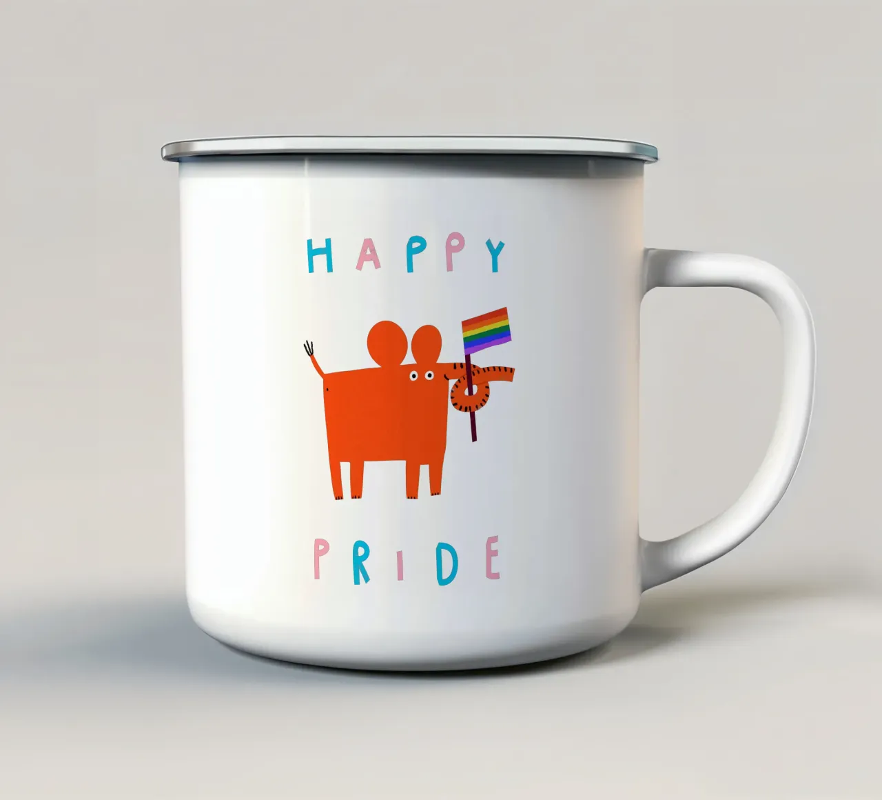 Happy Pride tazza in smalto da aucontraire