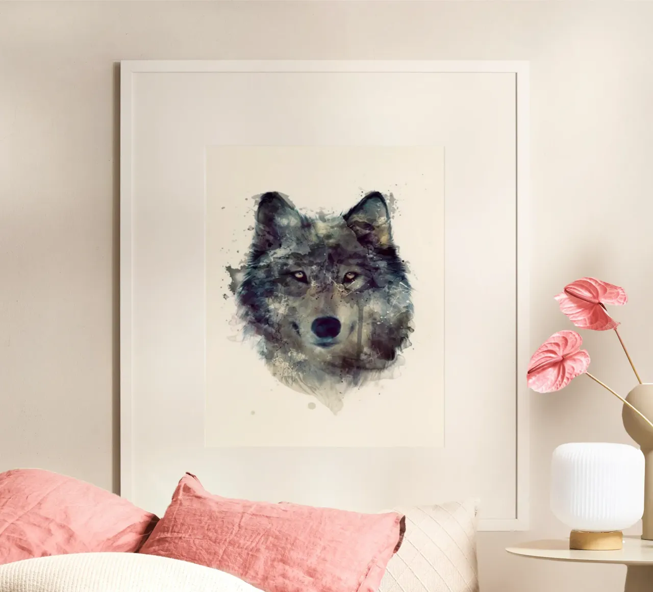 amy hamilton predatore faccia da lupo poster con telaio in alluminio da kbm store
