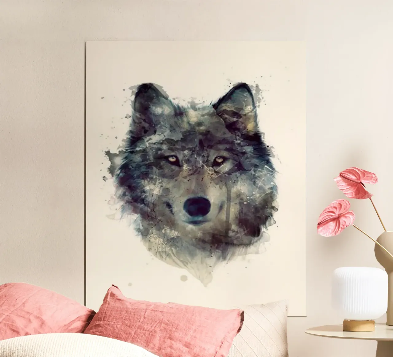 amy hamilton predatore faccia da lupo poster con telaio in alluminio da kbm store