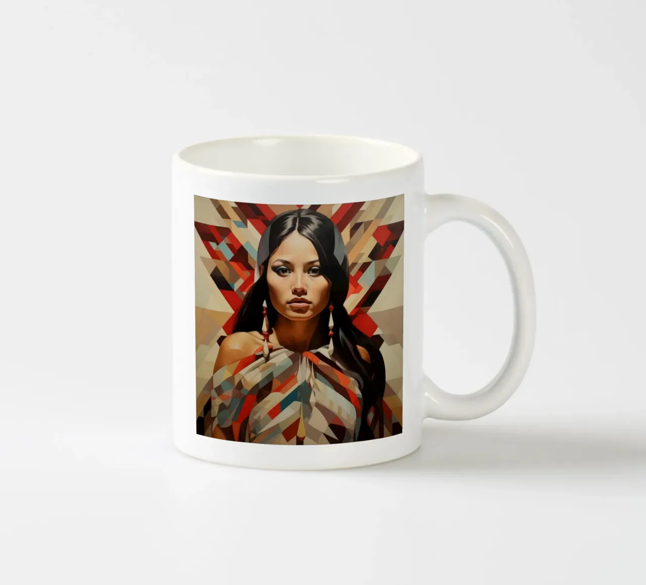 Donna cilena geometrica tazza in ceramica da Artful Muse