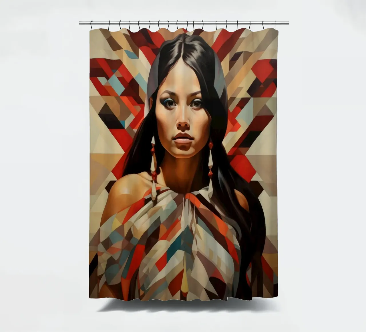 Donna cilena geometrica tenda da doccia da Artful Muse