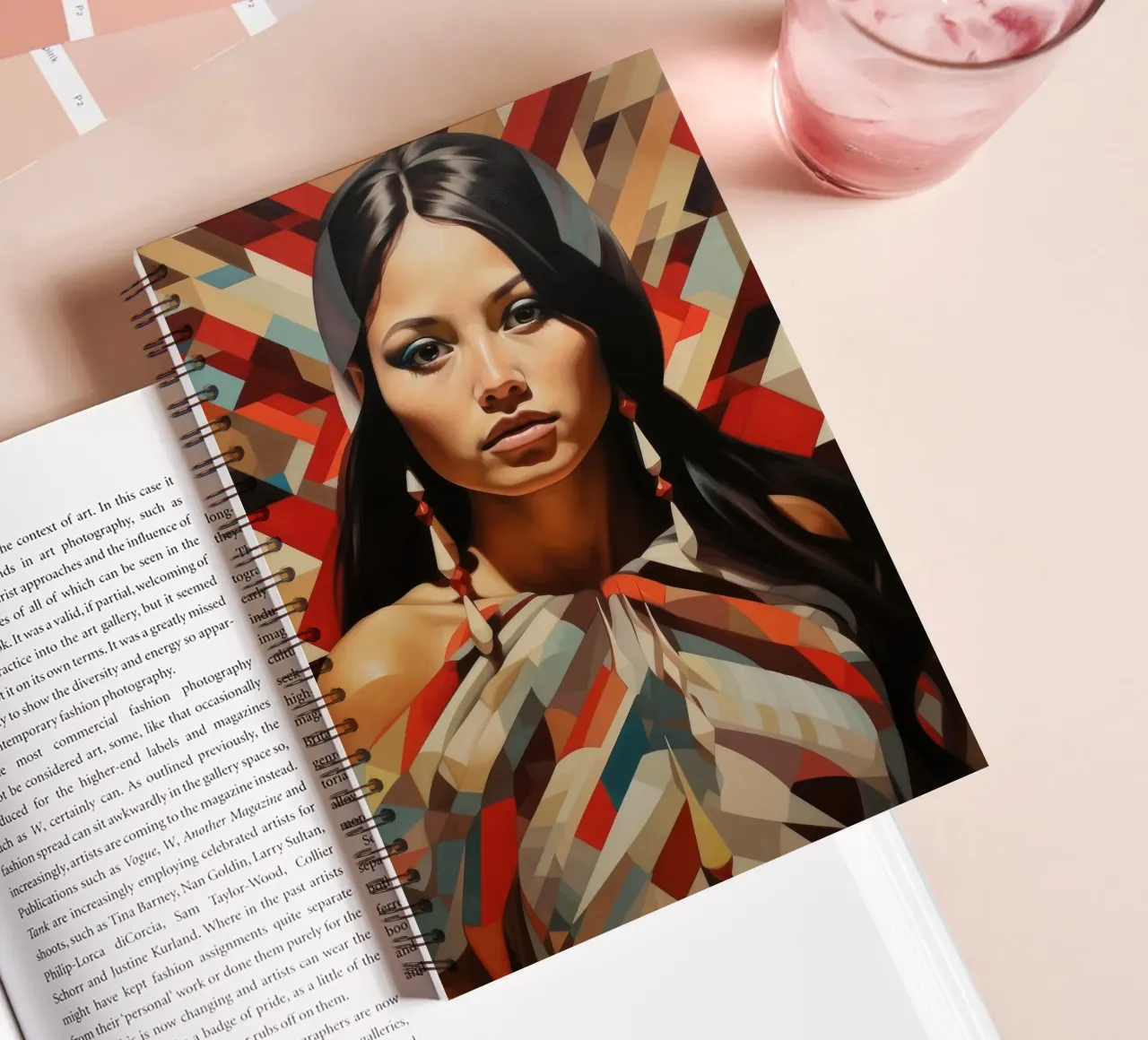 Geometrische Chileense vrouw notitieboek met spiraal van Artful Muse