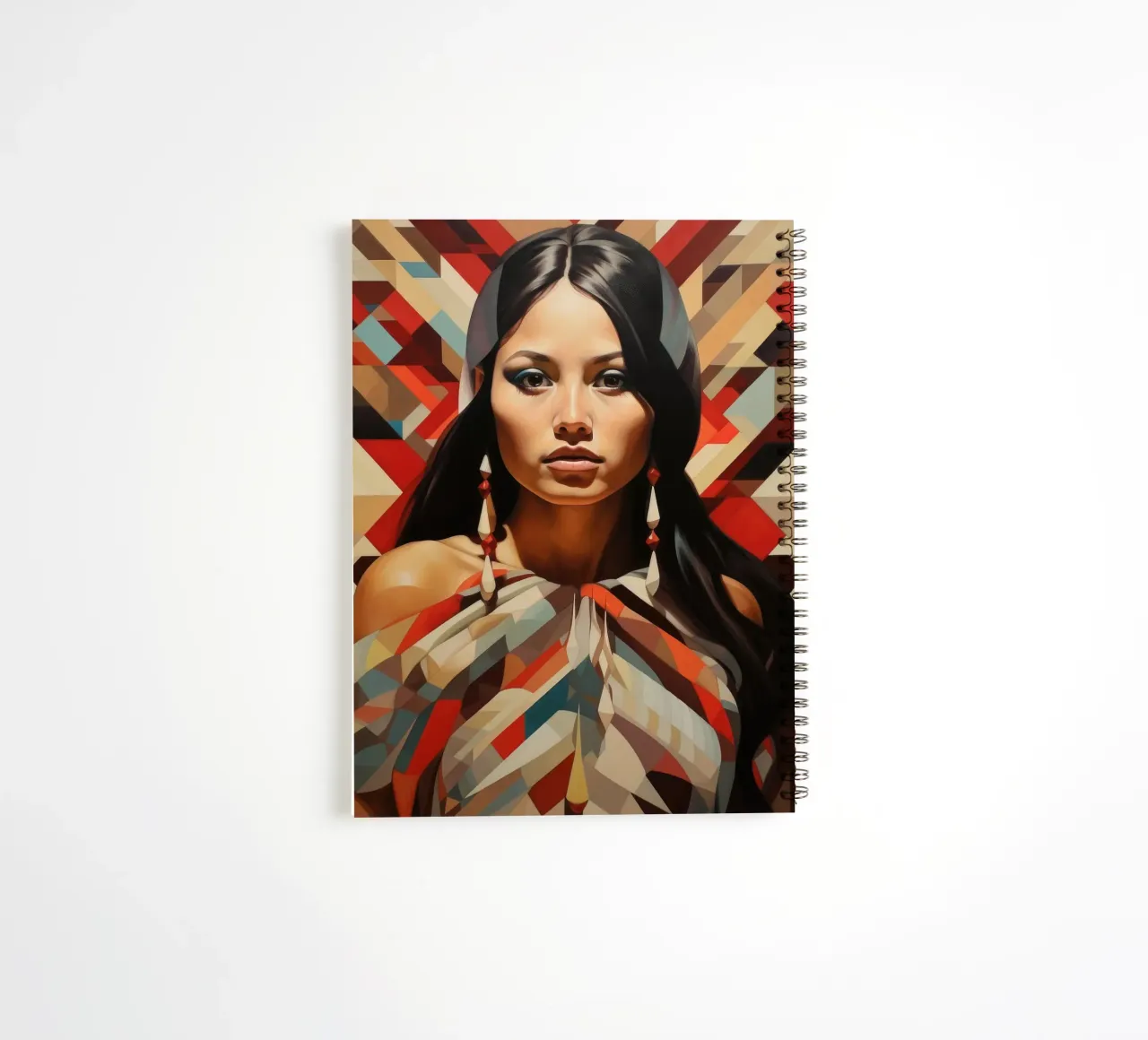 Geometrische Chileense vrouw notitieboek met spiraal van Artful Muse