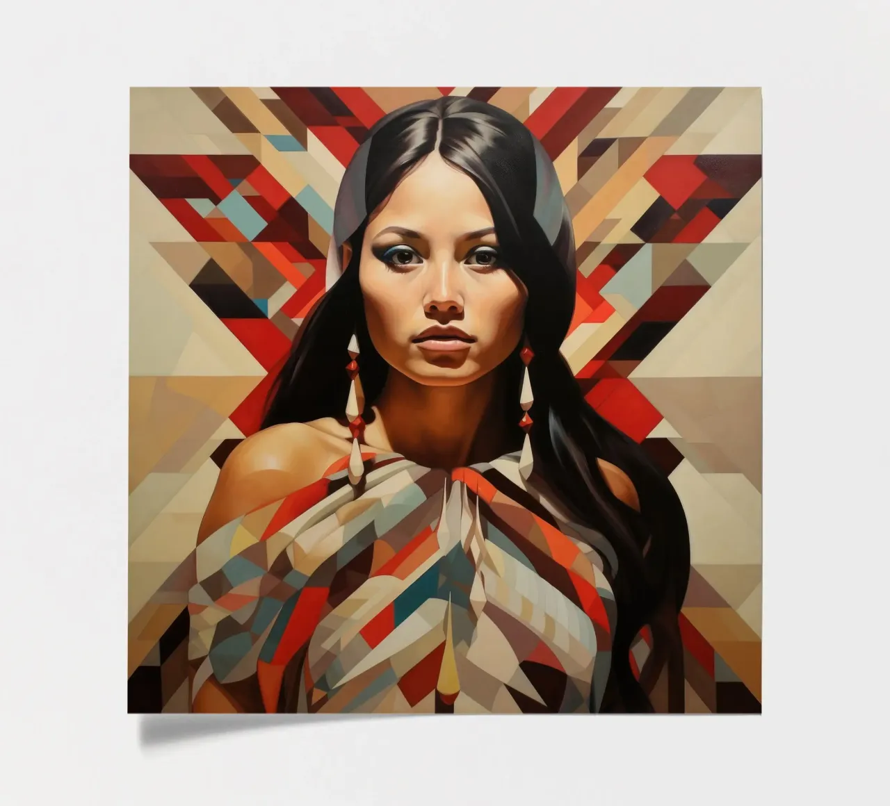 Donna cilena geometrica foglio adesivo da Artful Muse