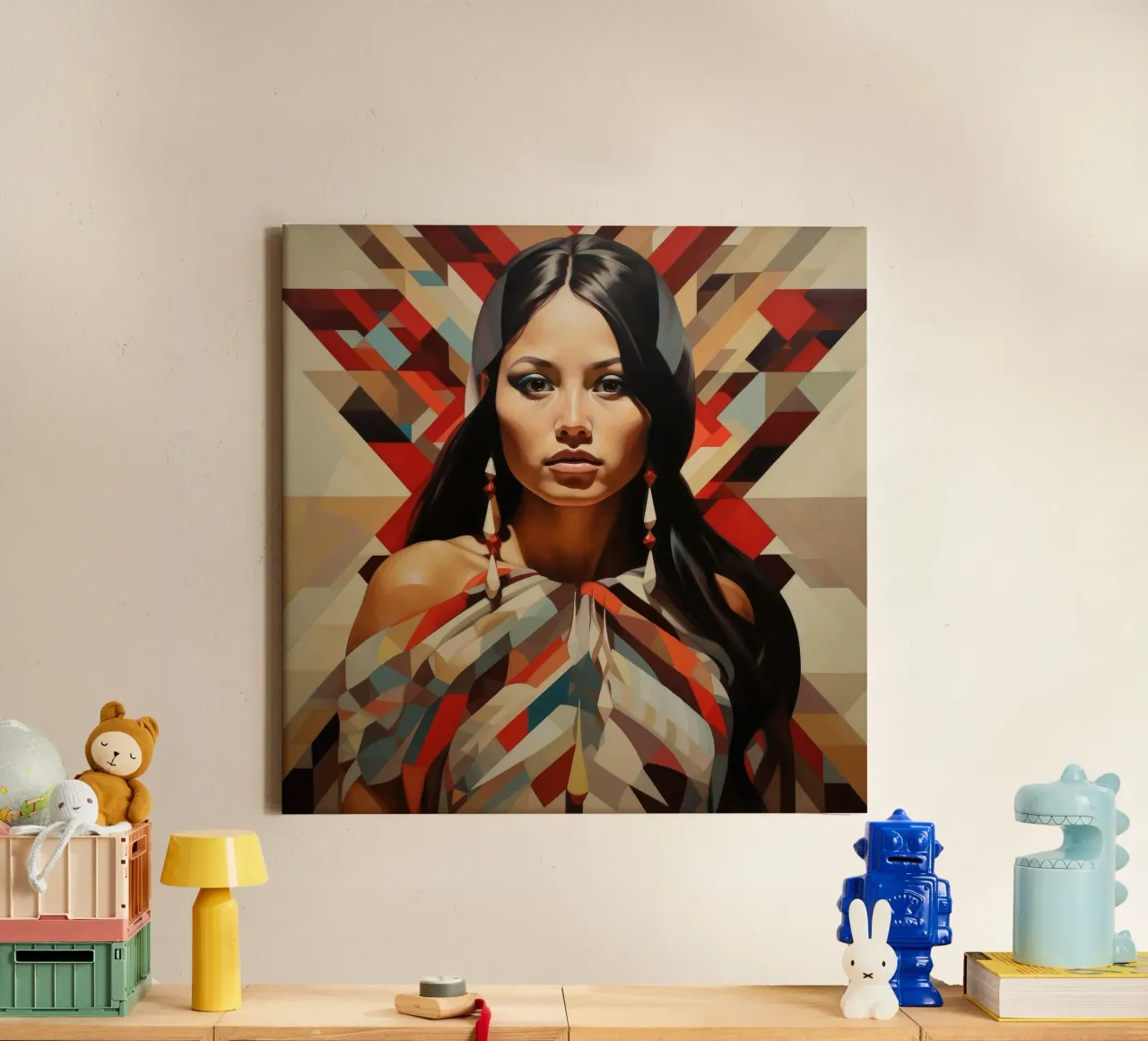 Mujer chilena geométrica lienzo de Artful Muse