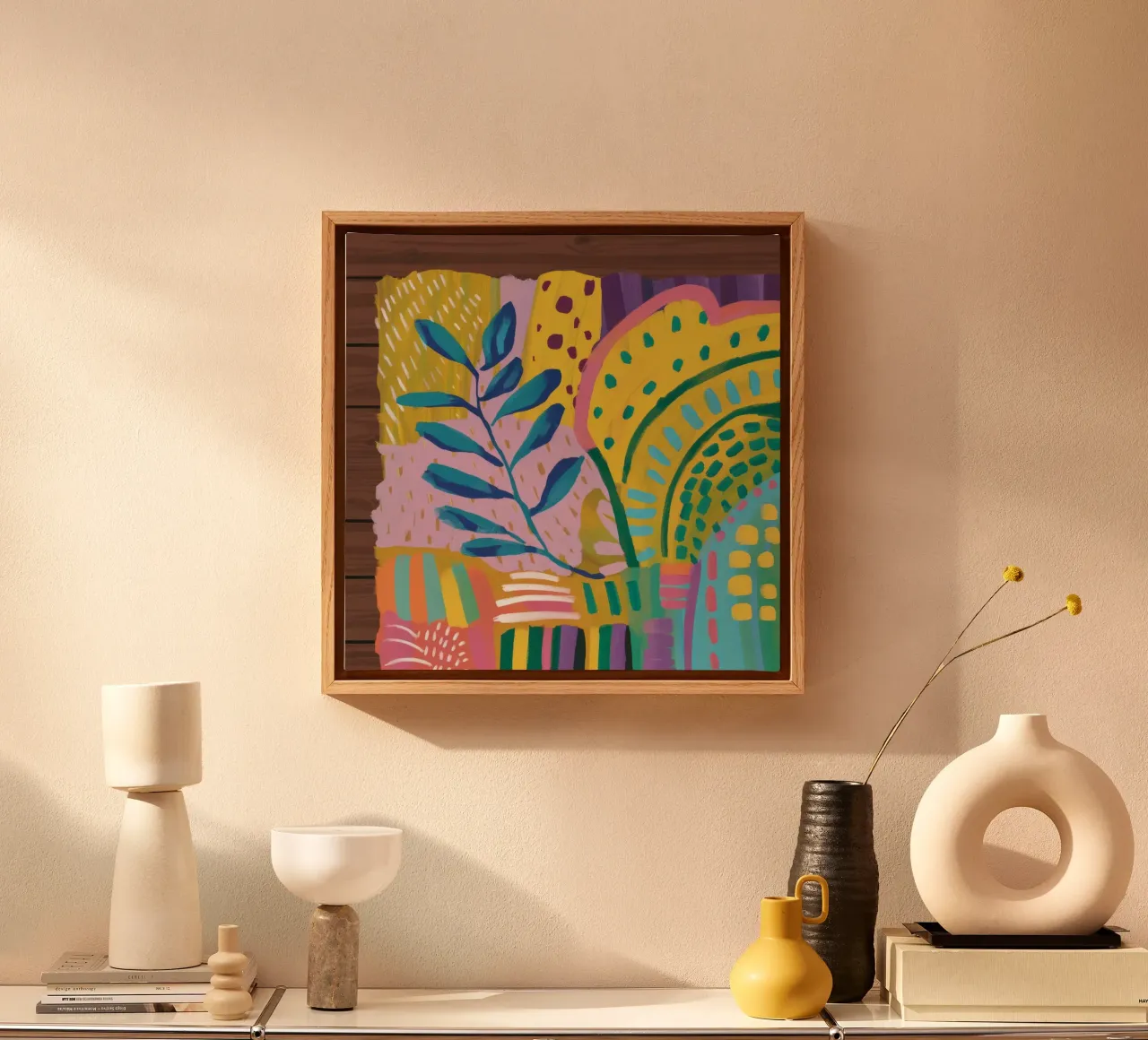 Zachte Echo Botanica canvas met Baklijst van Zep Layers