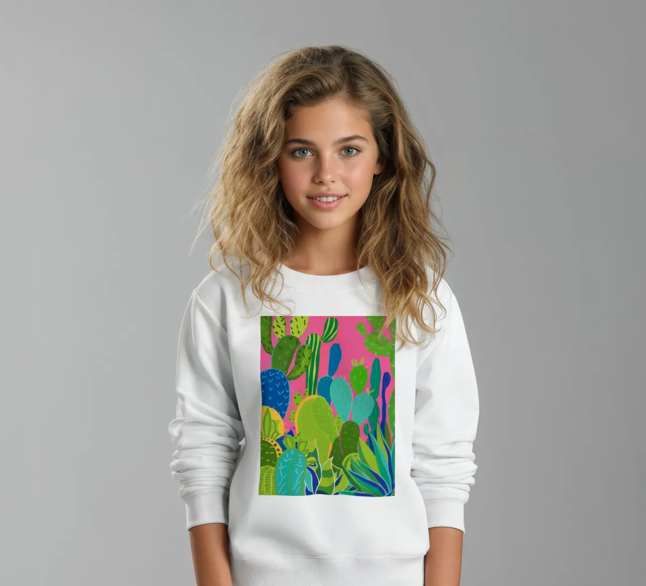 Cactus Pop Garden kids sweatshirt by Zep Layers
