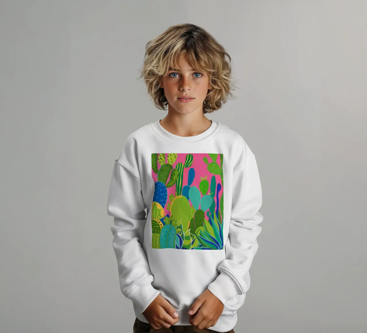 Cactus Pop Garden kids sweatshirt by Zep Layers