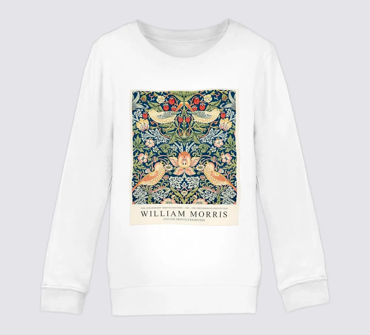 uccello appollaiato su un fiore sbocciato william morris felpa bambino da komo store