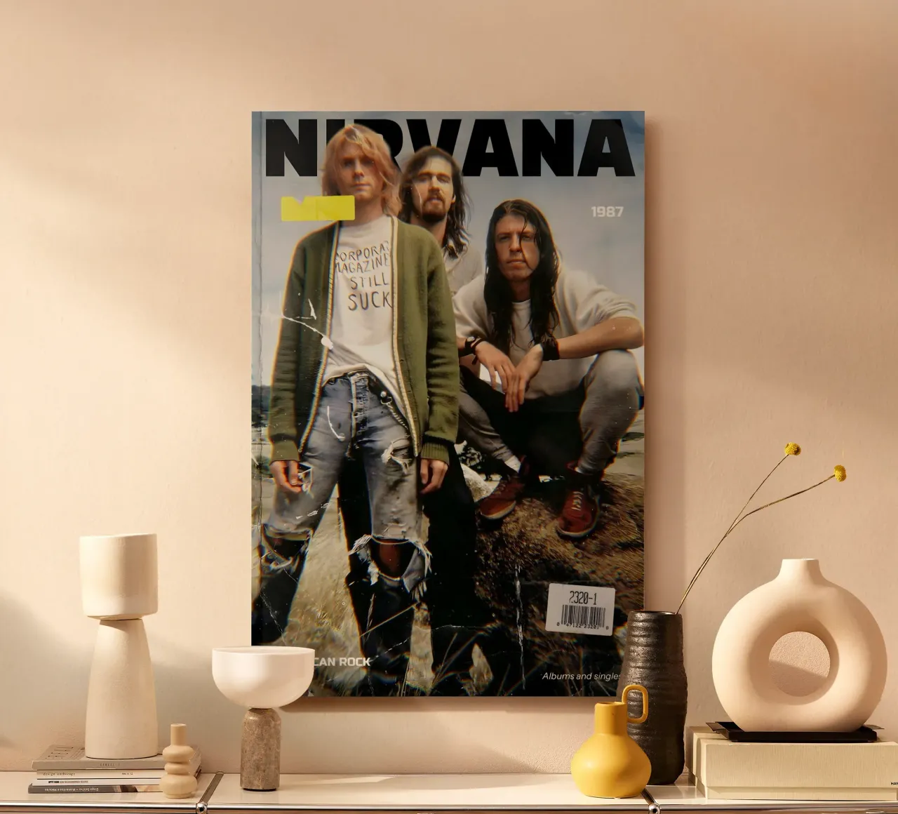 NIRVANA 90s alluminio dibond da Low poly art