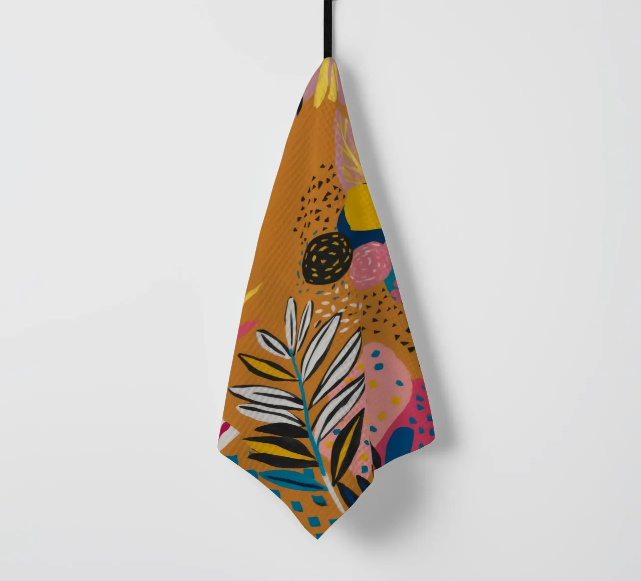 Golden Echo Bloom tea towel by Zep Layers