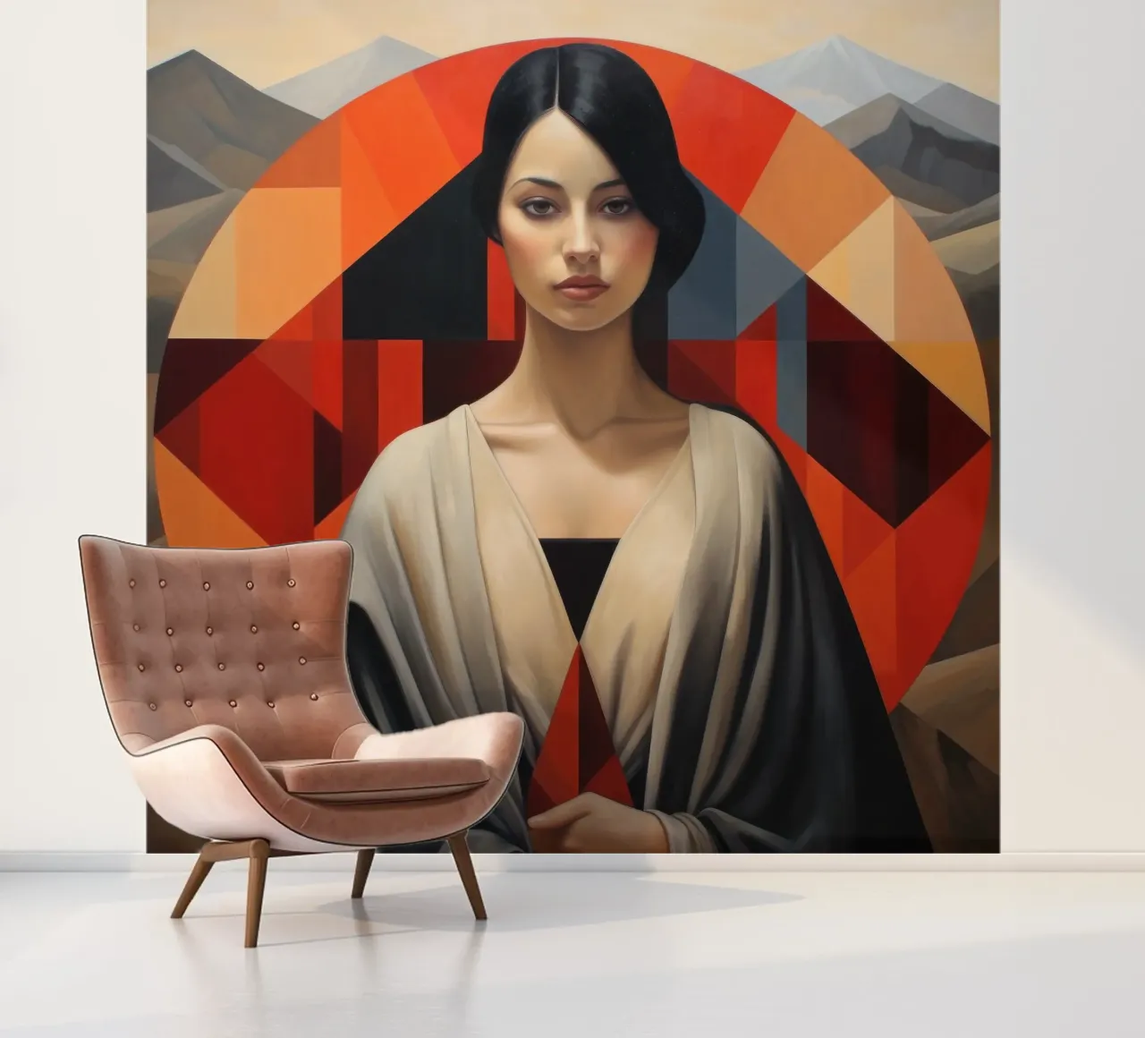 Geometrische chilenische Frau Fototapete von Artful Muse